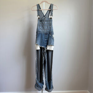 Carmar‎ sz S blue distressed cutout cottagecore Denim Overalls